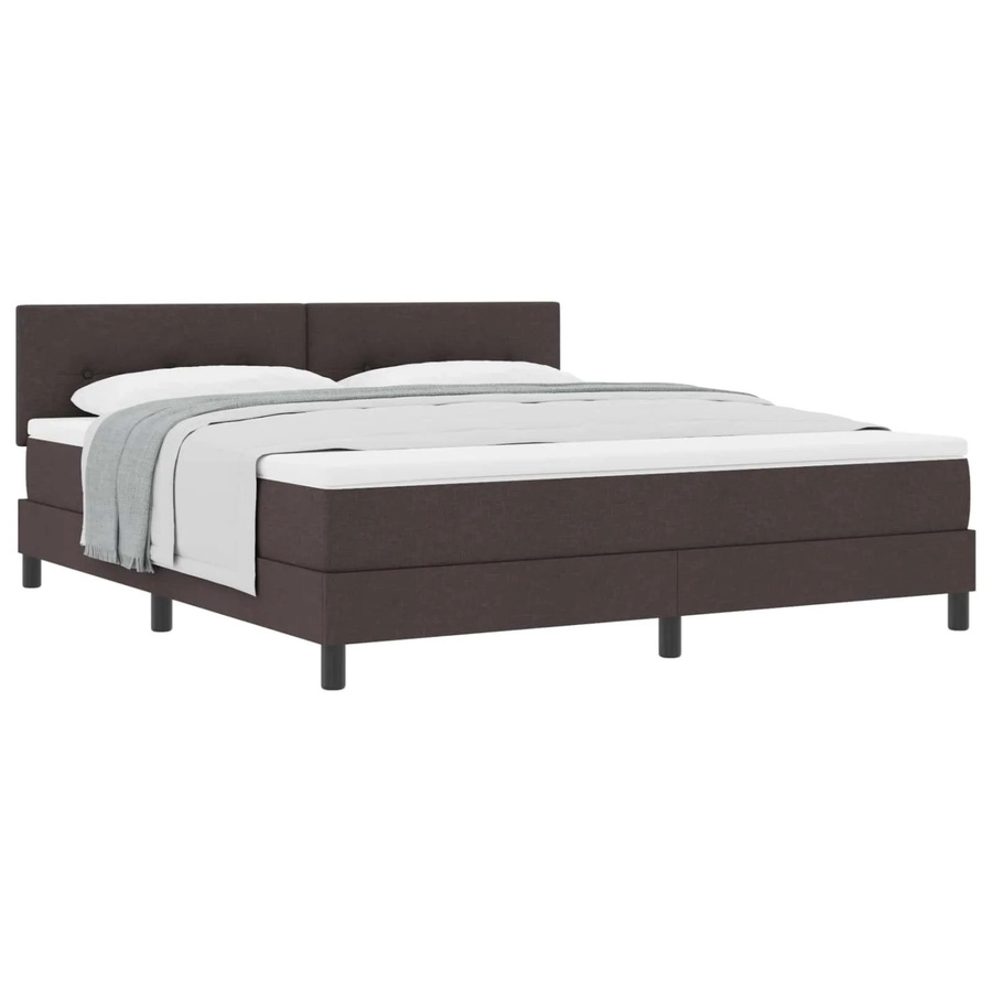 vidaXL Boxspringbett Hybrid mit Matratze Dunkelbraun B/T/H: 180 x 200 x 28 cm - Bild 2
