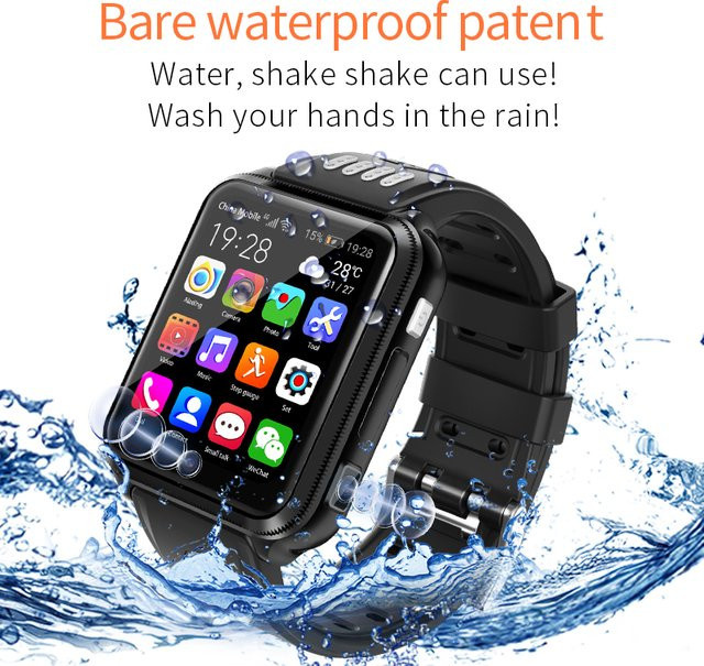H1/W5 Smartwatch für Kinder mit 4G SIM-Karte, GPS-Ortung, WLAN und Android-System in Schwarz und Grau - Bild 1