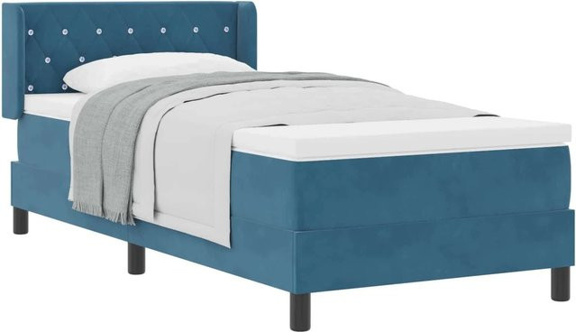 vidaXL Boxspringbett mit Matratze Dunkelblau B/T: 200 x 100 cm - Bild 1