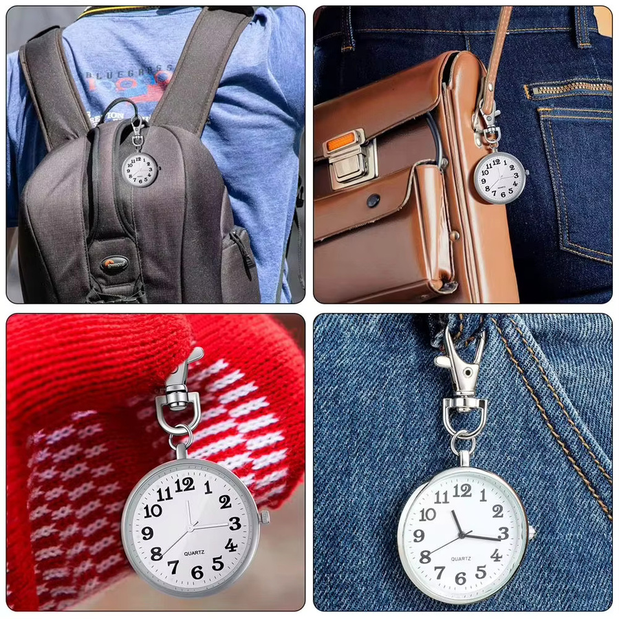 Taschenuhr Schlüsselbund, Quarz, Kunststoff, Gold, Unisex - Bild 4