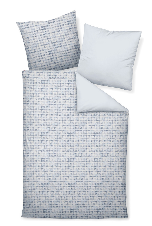 Janine Moments Mako-Satin Bettwäsche Wende Muschel wolkenblau B/H: 240 x 220 cm mit Kissen 80 x 80 cm - Bild 1