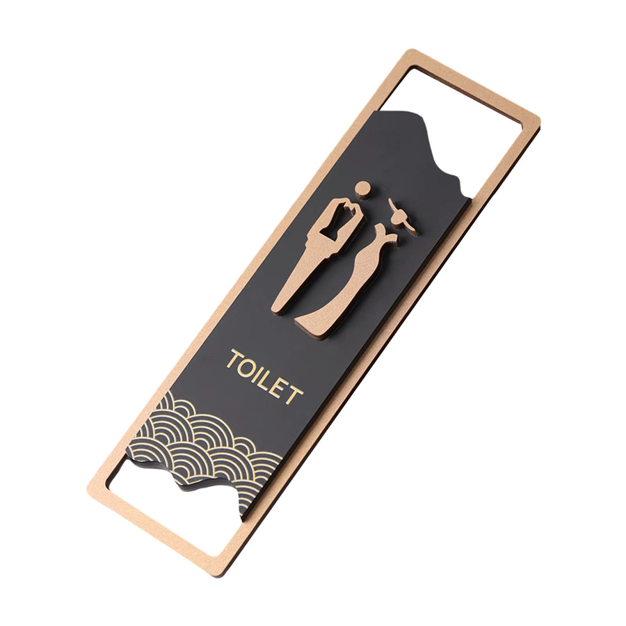 Kesoto Toilettenschild aus Metall in Schwarz als Unisex-Wandschild zum Aufhängen für Badezimmer und öffentliche Bereiche - Bild 3