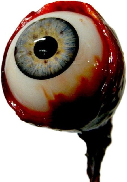 Realistisches künstliches Augapfel-Horror-Requisit für Halloween in Grau - Bild 1