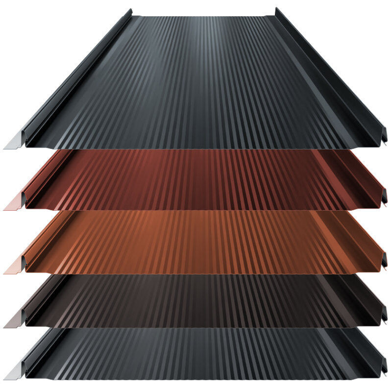 Blachotrapez GmbH Stehfalz High-Tech Dach und Wand aus Stahl mit Nanowelle in Multicolor, Breite: 52,8 cm - Bild 1