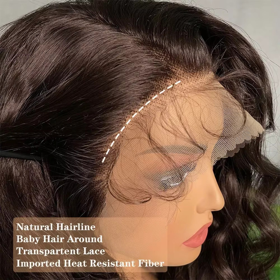 X-TRESS Lace Frontal Haarperücke, Loose Wave, Hellbraun, Unisex - Bild 3