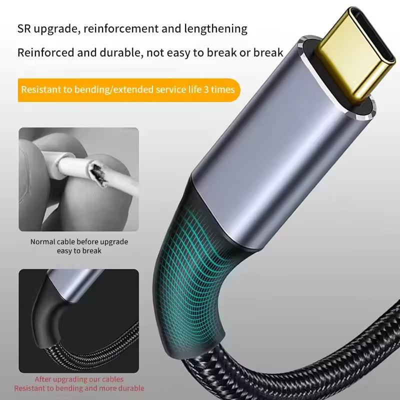OUIO USB Typ-C zu Micro-B Datenkabel USB 3.0 5Gbps in Silber für externe Festplatten und SSDs - Bild 3