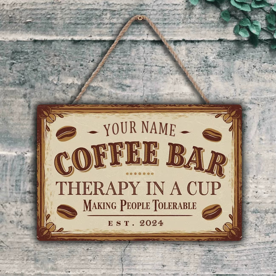 Personalisiertes Vintage-Metallschild von CIFBUY in Weiß für Kaffeebars und zur Dekoration von Zuhause oder Geschäften - Bild 3