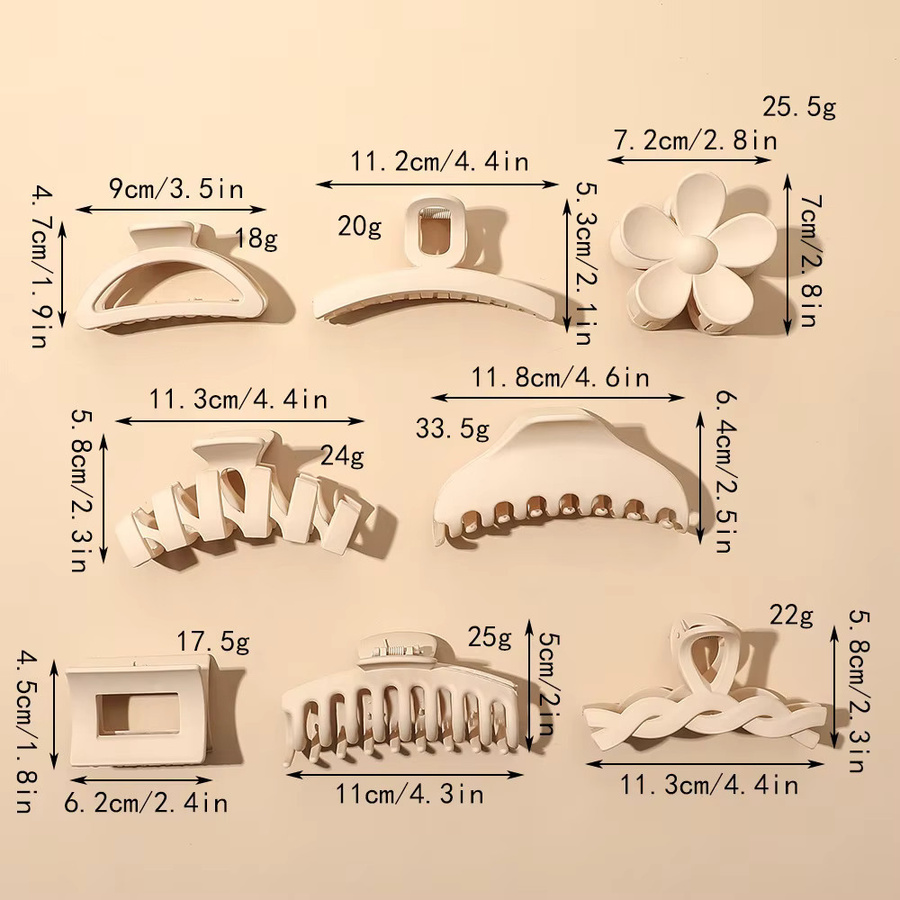 RaviMour Haar Clips, Braunes Harz, Geometrisch, Damen - Bild 1