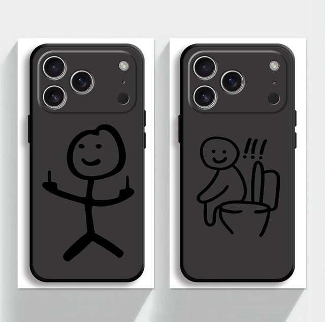 Moetch Handyhülle mit Cartoon-Matchman Design in Schwarz für iPhone Modelle - Bild 1