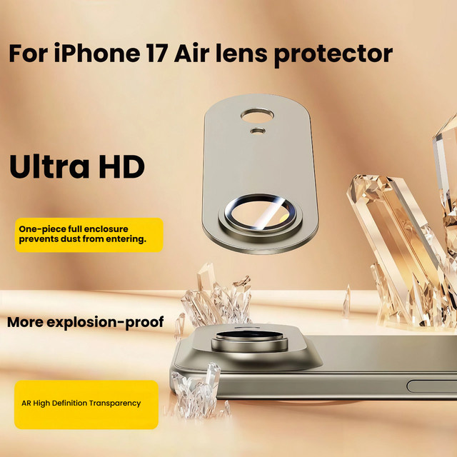 Matte Armor Kameraschutzhülle aus Metall für Apple iPhone 17-Air in Gold oder Silber - Bild 1