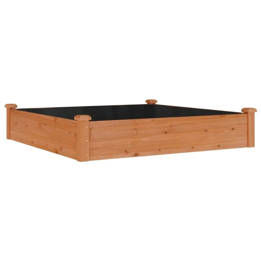 vidaXL Hochbeet aus Massivholz Tanne in Braun, B/T/H: 120 x 120 x 25 cm - Bild 2