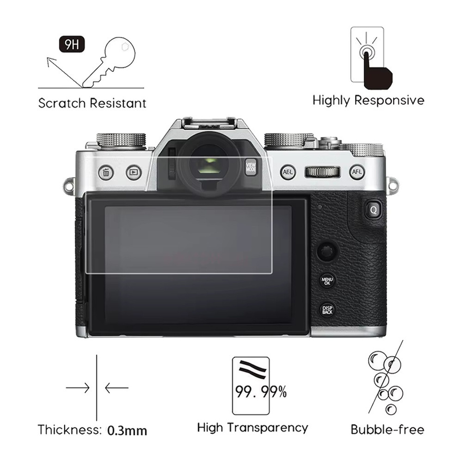 2er-Set gehärtetes Glas Display-Schutzfolie für Fujifilm X-Serie, transparent - Bild 2