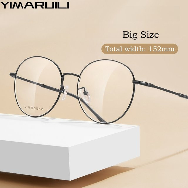 YIMARUILI Korrektionsbrille, Rund, Vollrand, Metall, Schwarz, Unisex - Bild 1