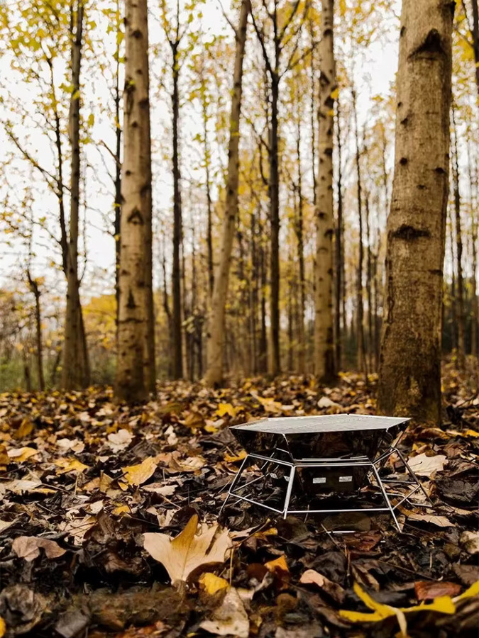 MOUNDAINHIKER Camping-Grill aus Edelstahl, tragbar und faltbar mit Holzkohlegrillrost für Trekking und Outdoor-Kochen - Bild 6