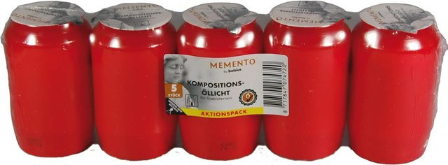 Bolsius Kompositions-Öllicht Nr. 3 Rot 5er-Pack - Bild 1