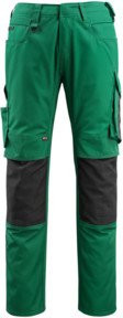 Mascot Mannheim Arbeitshose mit Reflexstreifen in Grün/Schwarz mit Cordura-Material und EN 14404 Zertifizierung Größe 82C62 - Bild 1