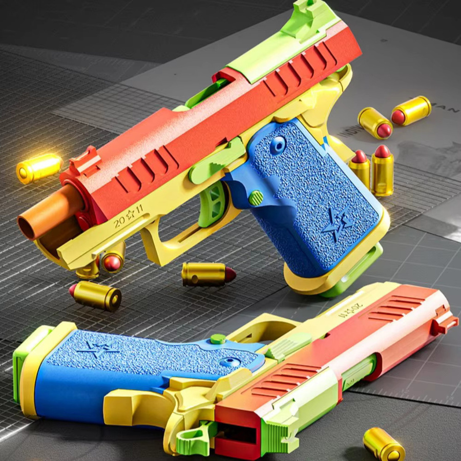 CTMA Automatische Spielzeugpistole mit Weichgeschossen, Hülsenauswurf, Airsoft Blowback, leere Hülse hängend - Bild 2