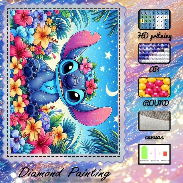 Potdemiel Diamantmalerei-Set Blauer Alien, 1-teiliges Set - Bild 1