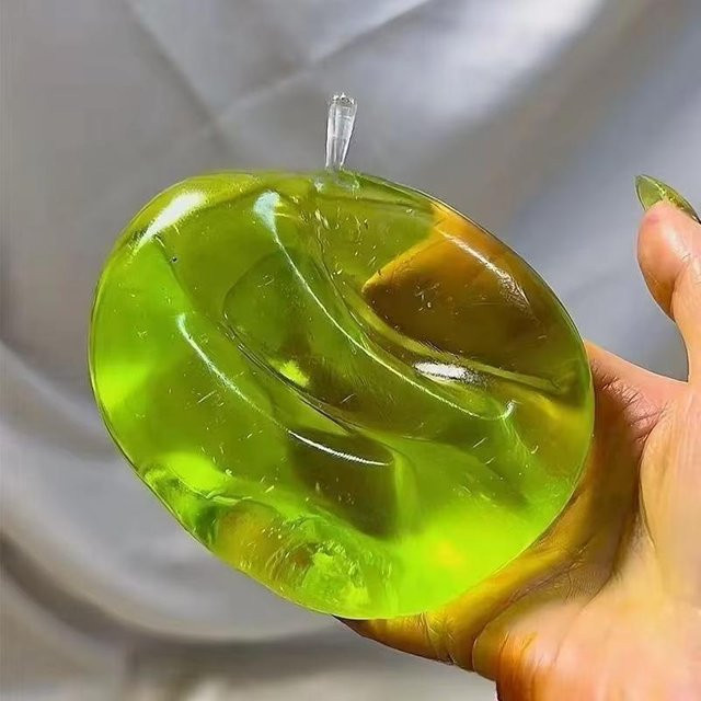 Kristall Apfel Squishy, grüner Quetschball, Stressabbau Spielzeug - Bild 1
