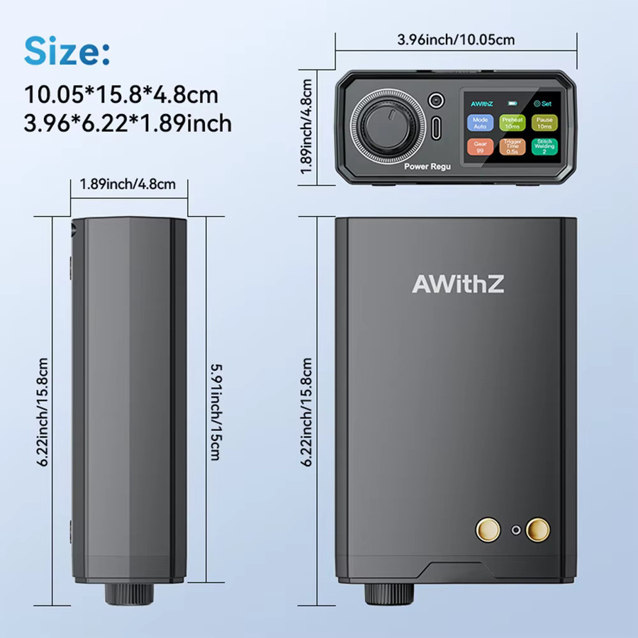 AWithZ UK3 Tragbares Pedal-Punktschweißgerät Typ C in Schwarz zum Aufladen von 18650-Lithiumbatterien inklusive Nickelblech für DIY-Projekte - Bild 4
