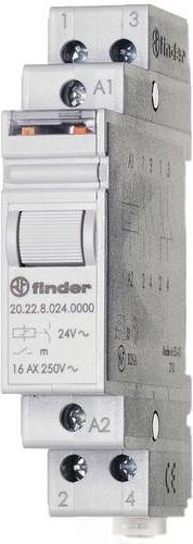 Finder Stromstoßschalter für Hutschiene 20.22.9.024.4000 mit 2 Schließern 24 V/DC 16 A 4000 VA IP20 - Bild 1