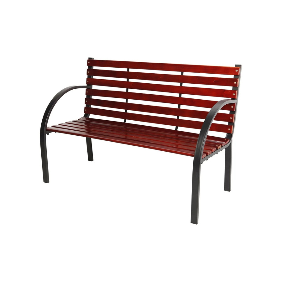 Lex Gartenbank aus Tannenholz und Metall in Braun B/T/H: 122 x 80 x 60 cm - Bild 2