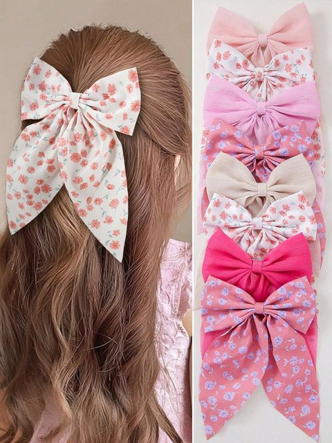 Lemon Love Haarspangen mit Schleife, Rosa, 8 Stück, Damen - Bild 1