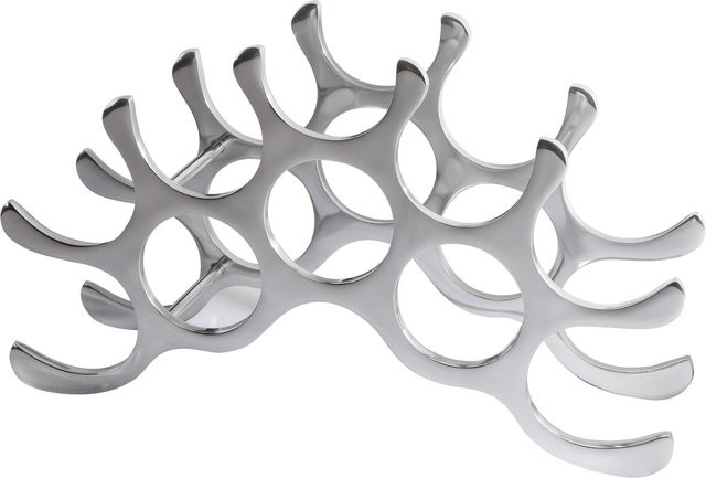 Riess Ambiente Weinregal FLAME Flaschenhalter modern in Silber für 10 Flaschen, Breite: 48 cm - Bild 1