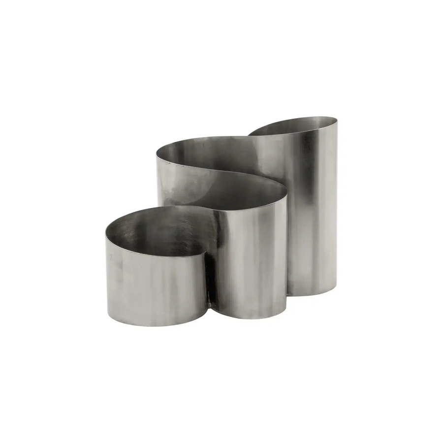 House Doctor Curve Organizer Silber Metall Rund mit mehreren Fächern Durchmesser: 19 cm - Bild 1