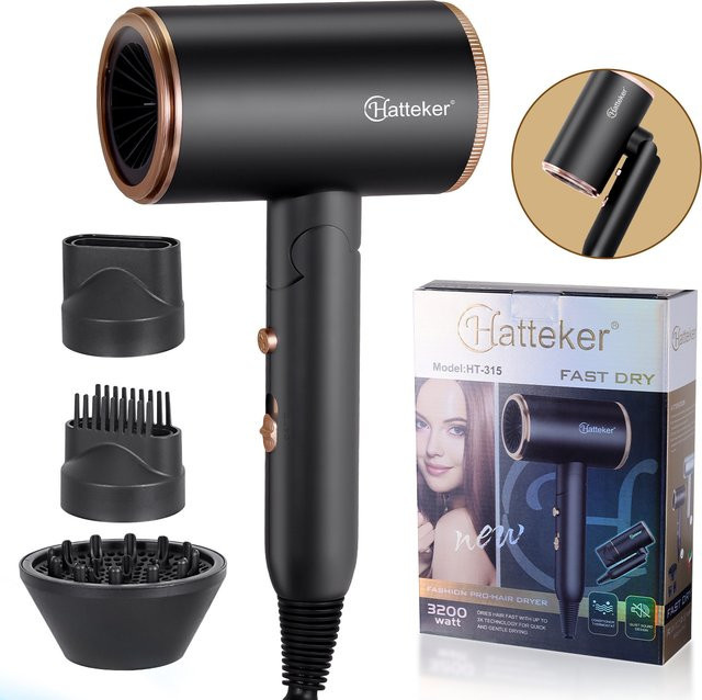Hatteker Haartrockner, Schwarz, Unisex - Bild 1