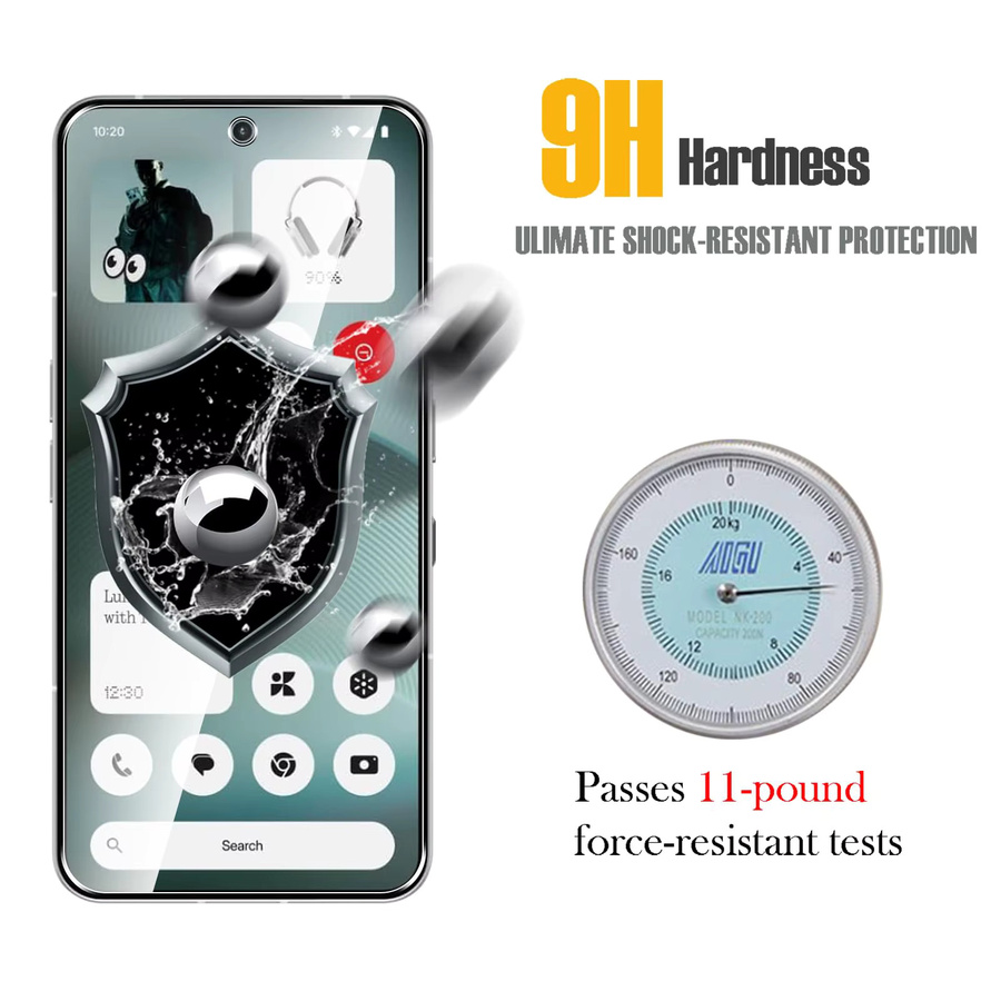 Nothing Displayschutzfolie für Nothing Phone 3 aus gehärtetem Glas, HD 9H, transparent - Bild 3