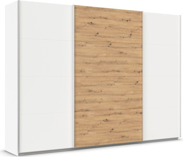 rauch Quadra Kleiderschrank 3-türig mit Schiebetüren, Farbe Weiß/Eiche Artisan, Breite: 315 cm - Bild 1