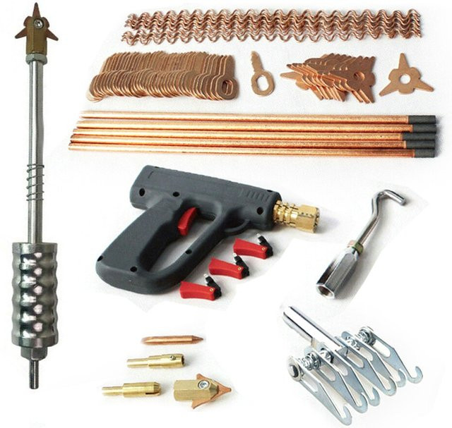 Bymaocar 86-teiliges Bolzenschweißgerät-Zubehörset M16 mit Gleithammer für die Punktschweiß- und Dellenreparatur an Kfz-Blechen - Bild 1