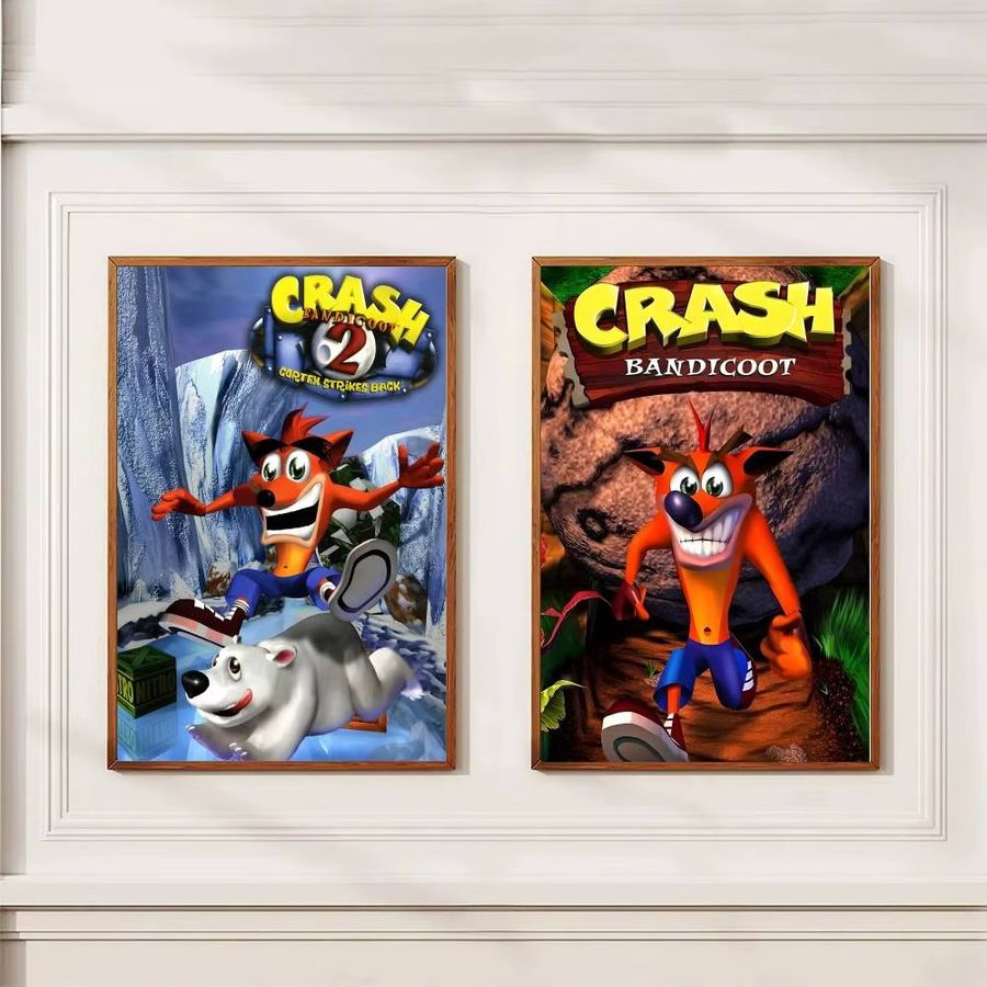 MINISO Crash Bandicoot Game Poster Selbstklebender Wasserfester Papier Sticker Wanddeko Multicolor - Bild 4