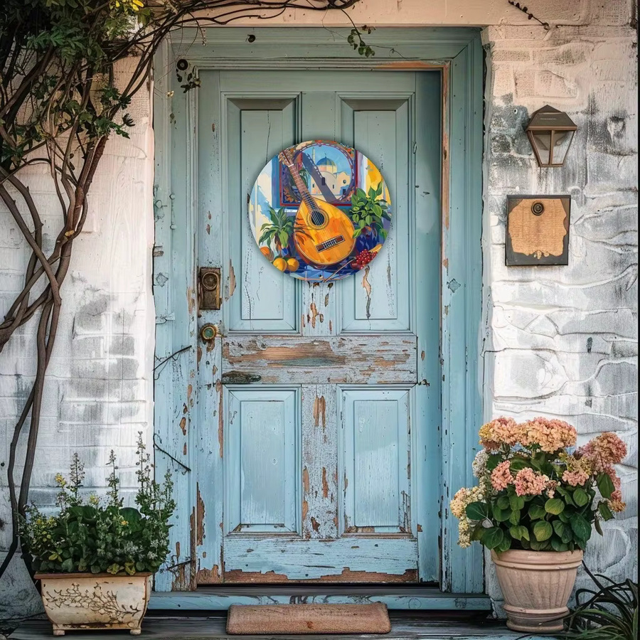 CIFBUY Metall-Wandschild Griechische Bouzouki Dekoration aus Eisen in Mehrfarbig für Garten, Bar und Fenster - Bild 3