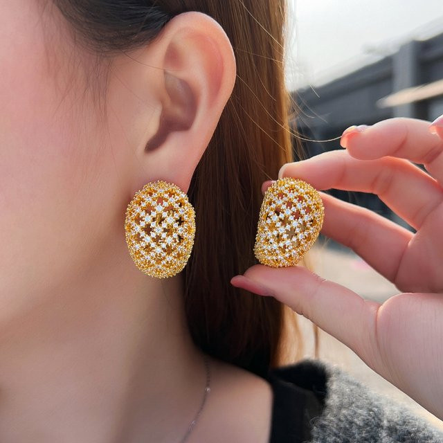 Pera Creolen, vergoldet, Zirkonia, Damen - Bild 1