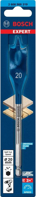 Bosch Expert Selfcut Flachfräsbohrer für Holz in Blau mit Durchmesser: 20 mm und Länge: 152 mm - Bild 1