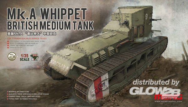 MENG Models British Medium Tank Mk.A Whippet, Fahrzeuge, Grün - Bild 1