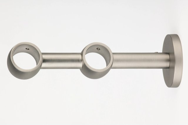 Mydeco Gardinenstangen-Halterung 2-läufig in Silber Edelstahl-Optik für Ø 2,5 cm - Bild 1