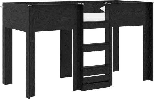 vidaXL Etagenbett für Kinder in Schwarz und Eichen-Optik aus Holzwerkstoff, B/T/H: 75 x 190 cm - Bild 1