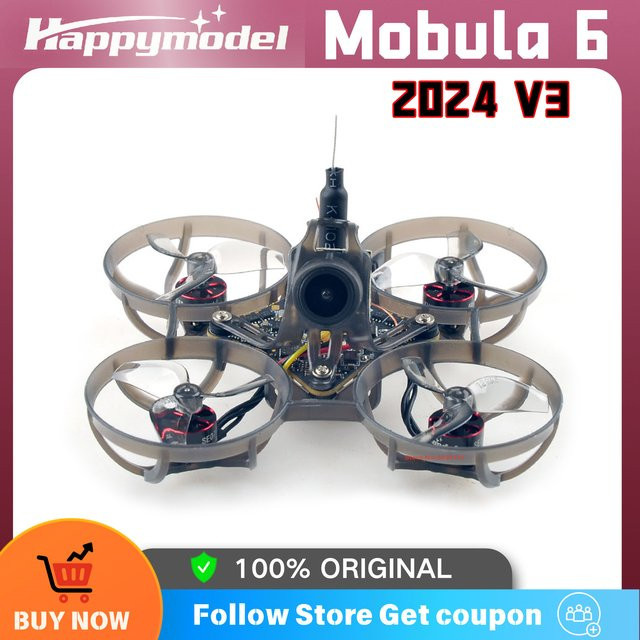 HappyModel Mobula6 2024 V3 1S 65mm Micro FPV Whoop Drohne mit CrazybeeG473 AIO FC, 400mW, ELRS 2,4GHz Nano5 1200TVL Empfänger - Bild 1
