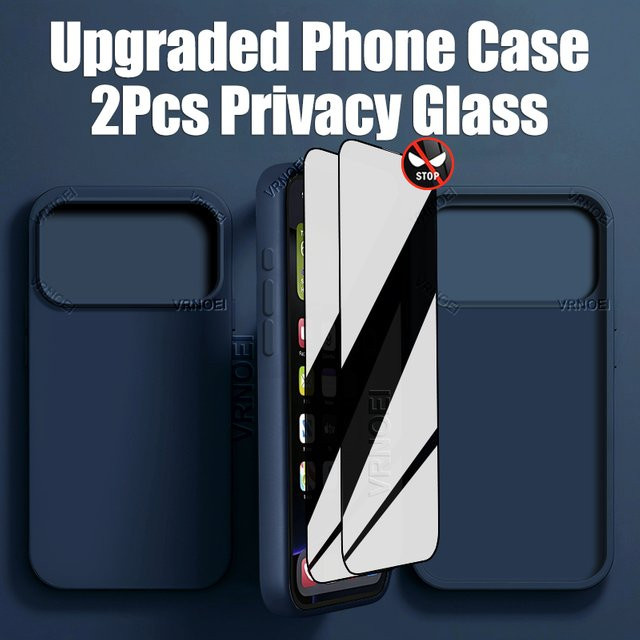 VRNOEI 2er-Set Sichtschutz-Displayschutzfolie mit staubfreier Installation für iPhone 11 bis iPhone 17 Pro Max in Blau - Bild 1