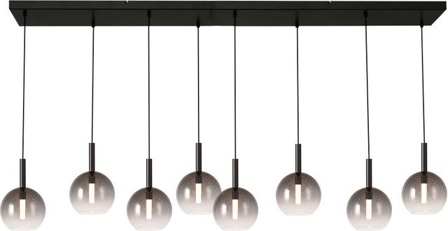 Masterlight Lido LED-Pendelleuchte 8-flammig in Schwarz mit Rauchglas, dimmbar - Bild 1