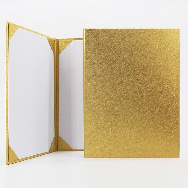 Leere Rede-Mappe für A4 aus Goldfarbenem Pearl Spezialpapier mit Hardcover, Breite: 31,3 cm, Höhe: 23 cm - Bild 1