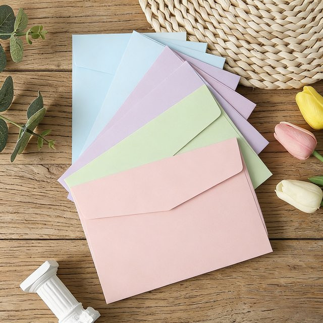 32 Stück Jeju Farbpapier Umschläge in Pastell Morandi Farben, 130g Blanko-Umschläge für Grußkarten und Einladungen, Weiß - Bild 1