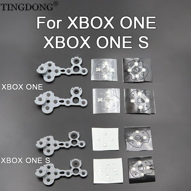 TingDong Reparatur-Set für Xbox One und One S Controller D-Pad mit Metallkuppelblech und leitfähigem Gummi in Grau - Bild 1