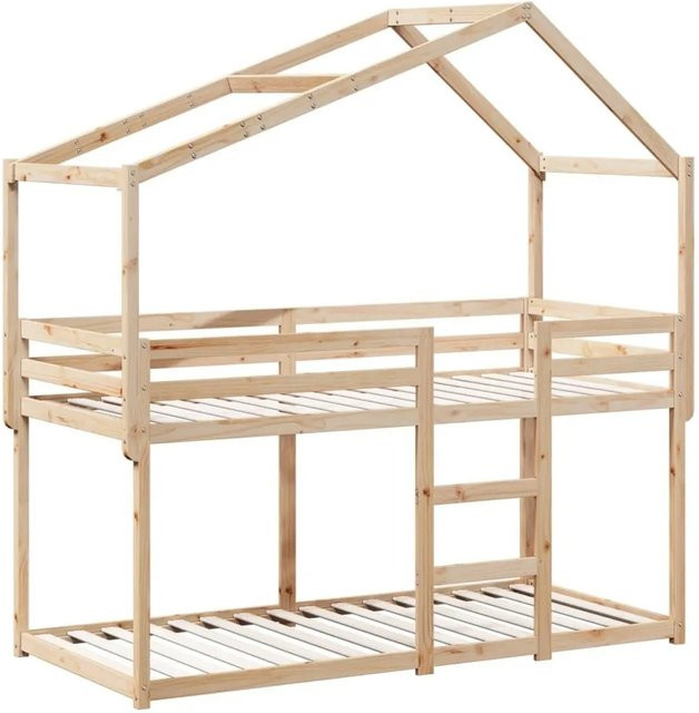 vidaXL Etagenbett aus Massivholz Kiefer in Beige ohne Matratze B/T/H: 90 x 190 x 167,5 cm - Bild 1