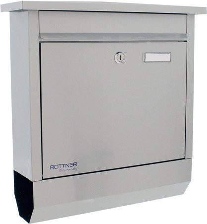 Rottner Briefkasten Lettero Inox aus Edelstahl in Grau, Wandmontage, B/T/H: 37 x 10 x 41 cm - Bild 1