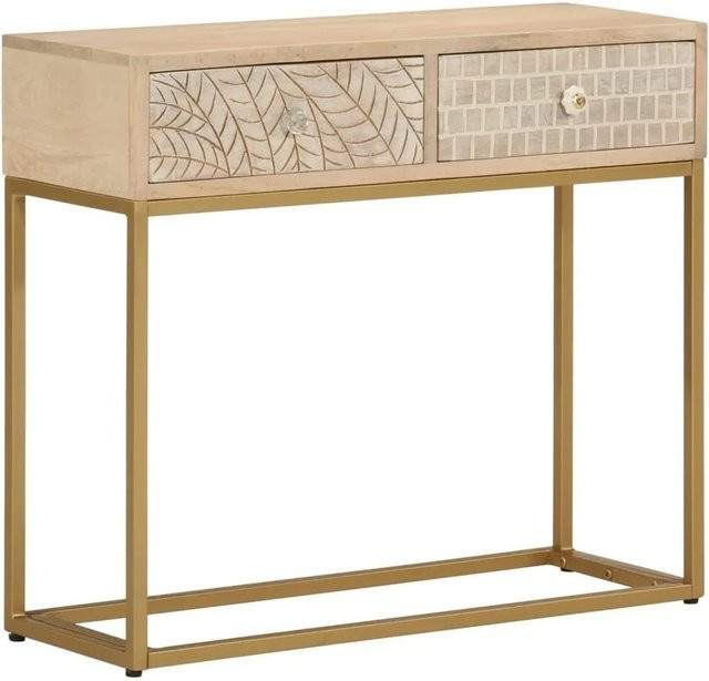 vidaXL Konsolentisch aus Massivholz Mango und Eisen, B/T/H: 90 x 30 x 76 cm - Bild 1