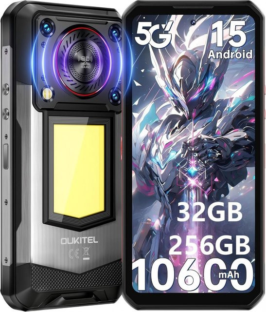 OUKITEL WP56 5G Smartphone mit 256 GB Speicher, 16000 mAh Akku, 6.8 Zoll Display und 108 MP Kamera in Schwarz mit Android 15 - Bild 1